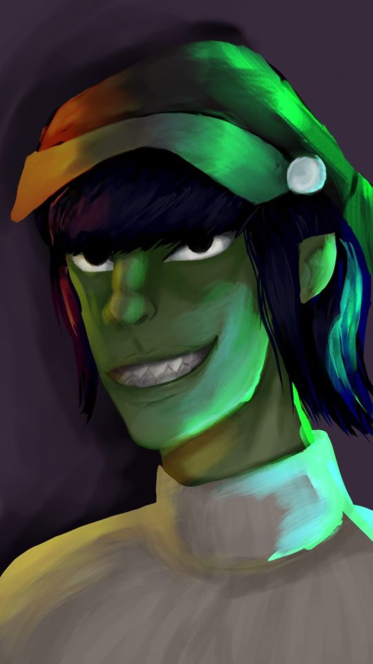 Digital painting of Murdoc Niccals from Gorillaz