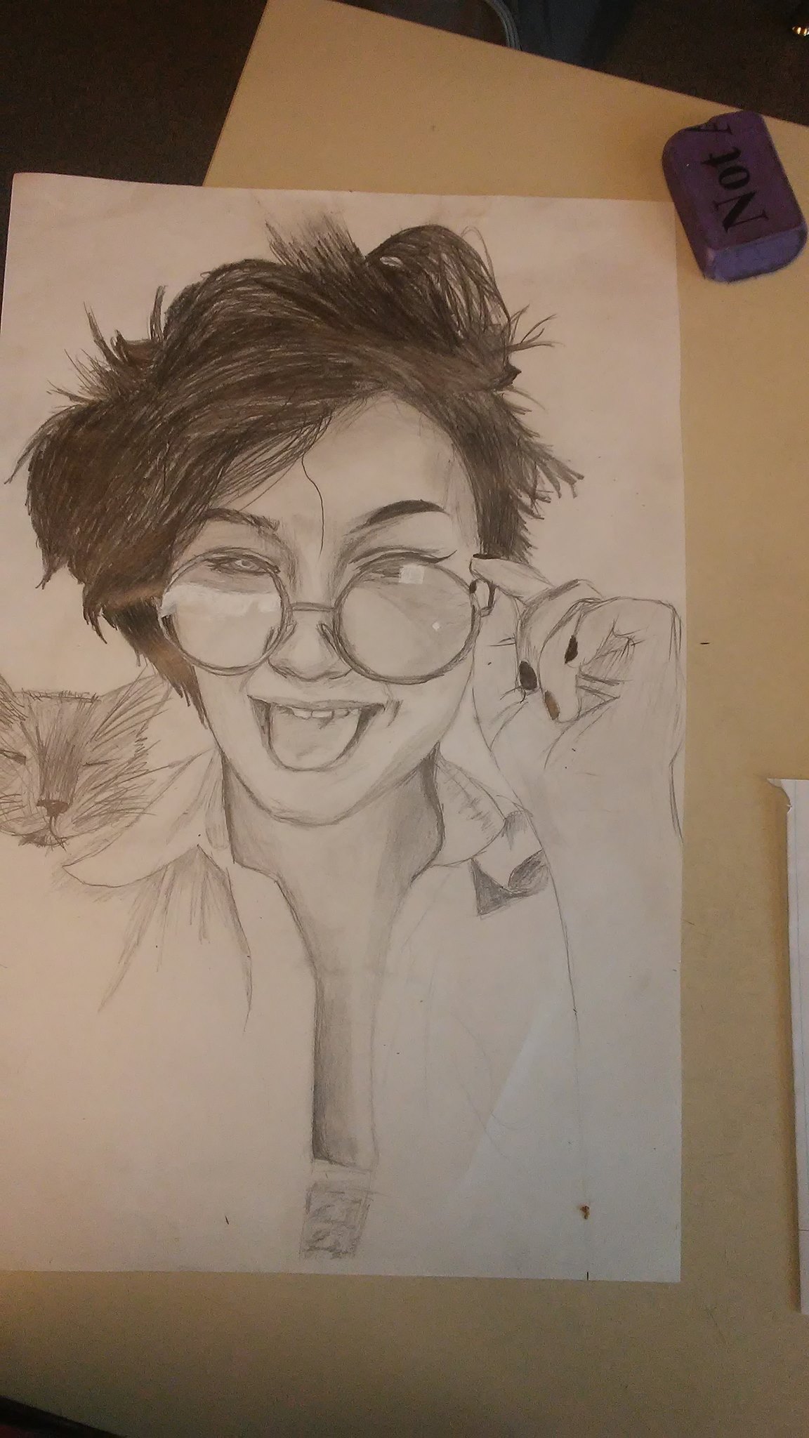 A pencil self portrait.