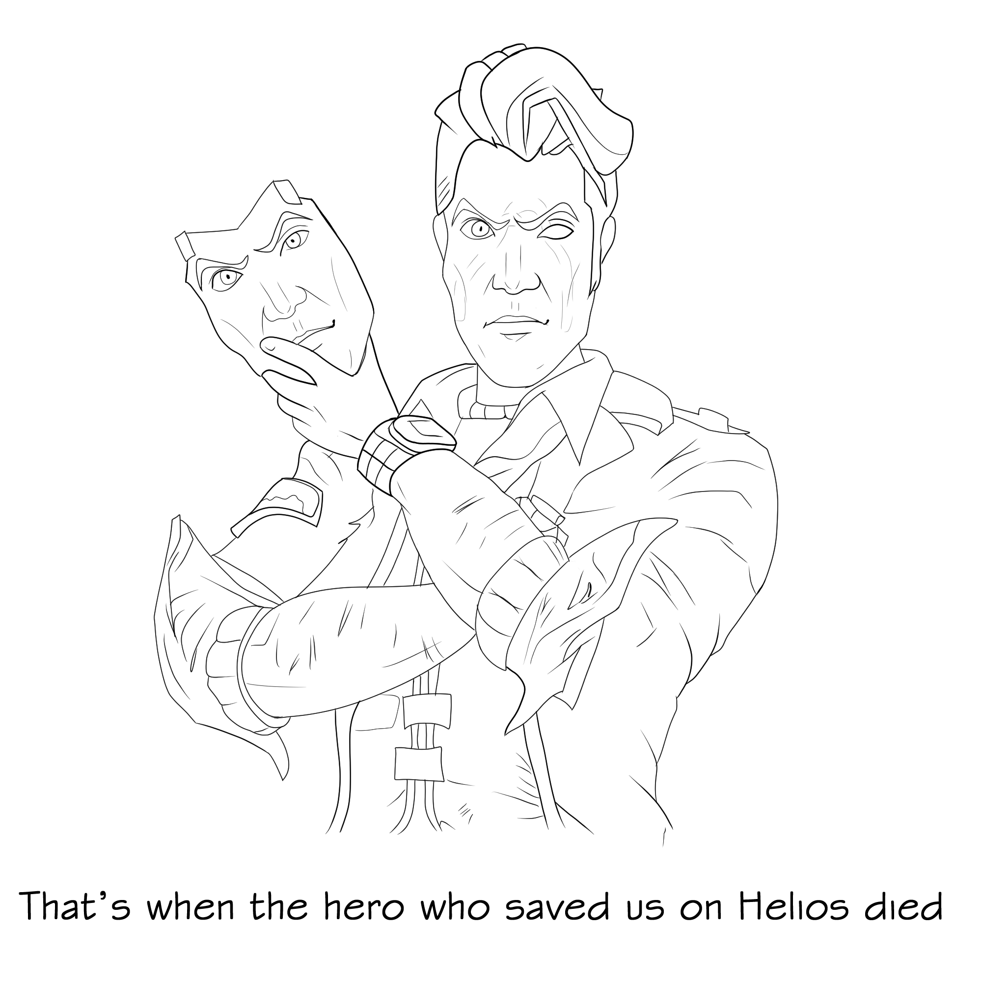 Digital art tattoo design inspired by borderlands.