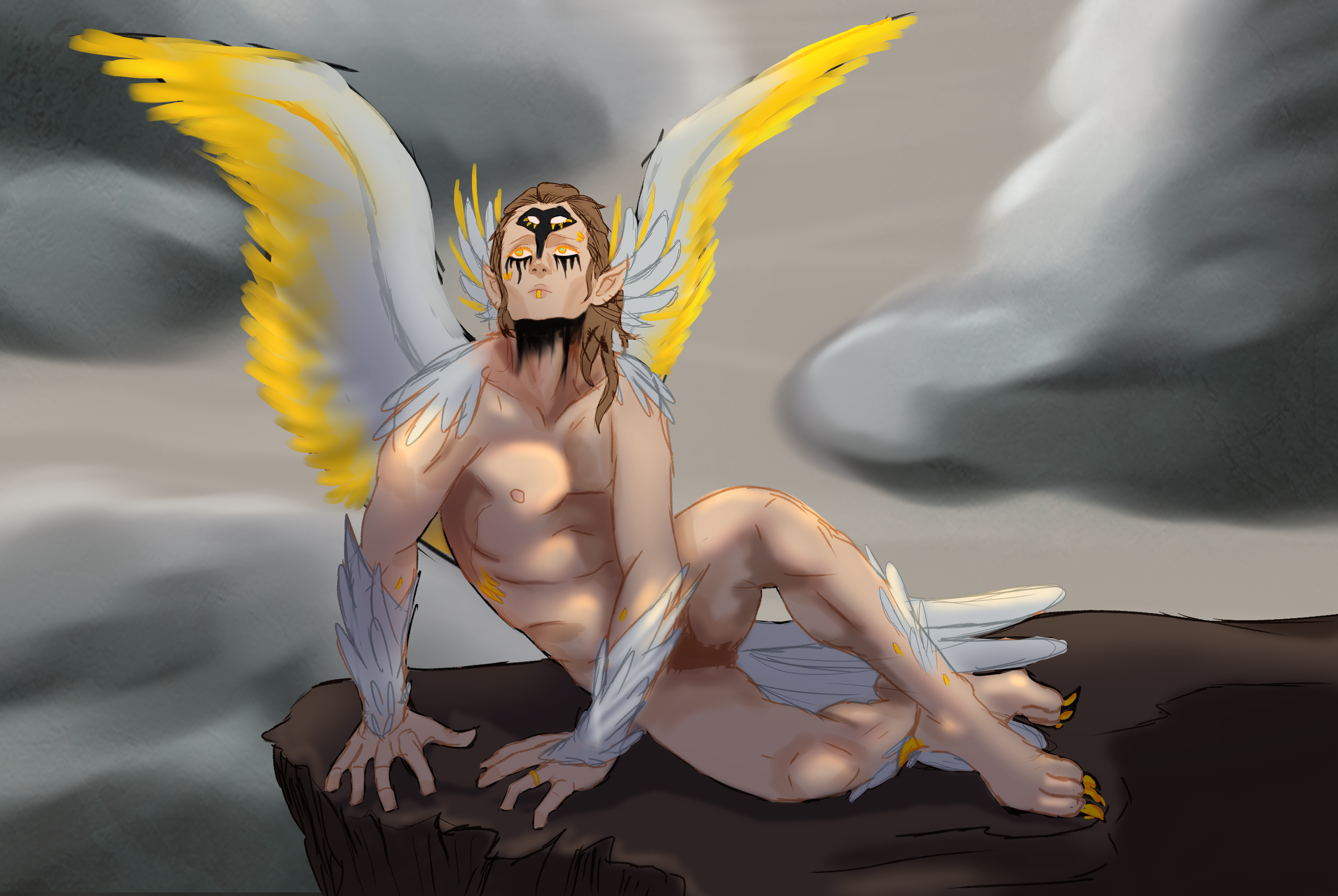 A digital concept sketch for a character mural