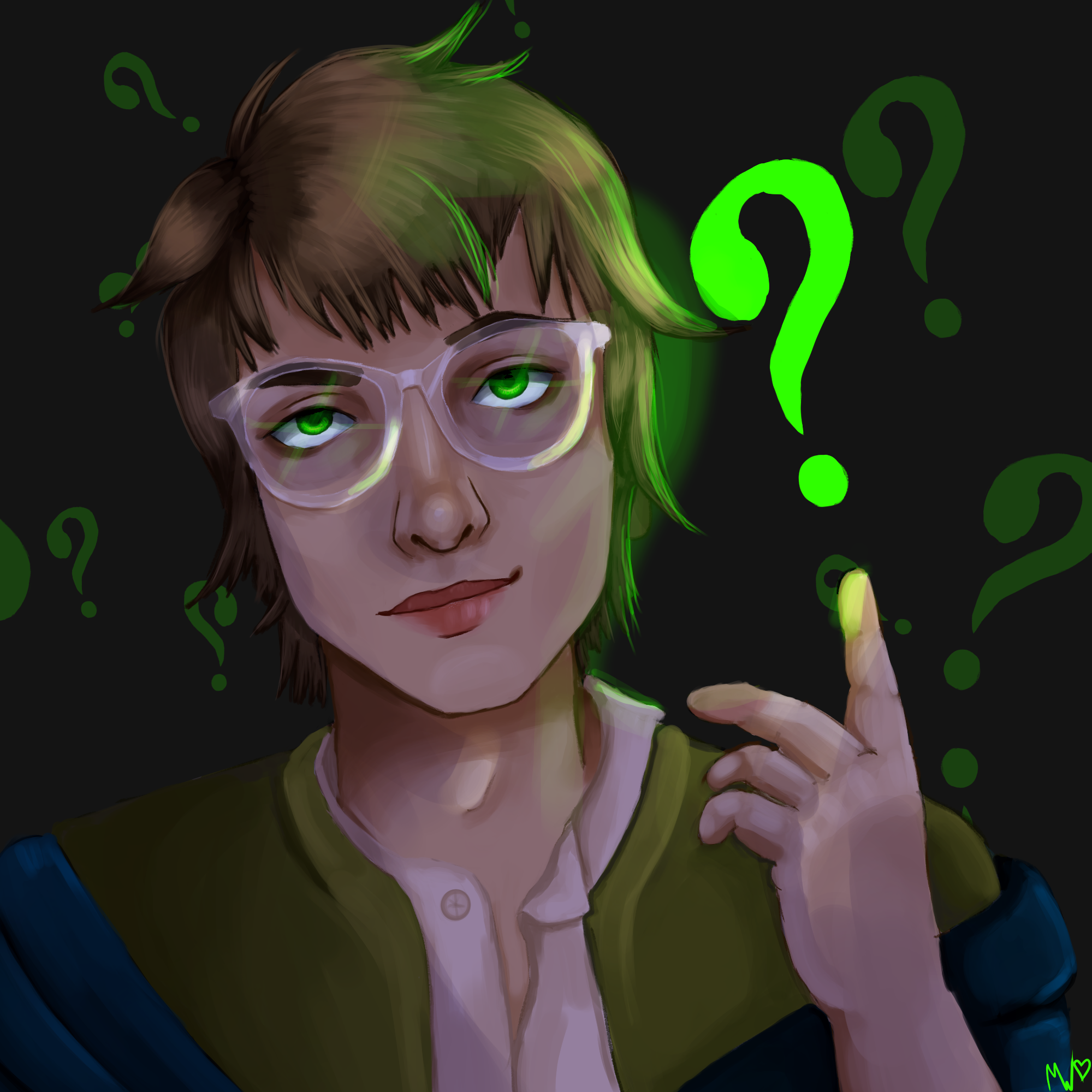Digital portrait of the riddler.